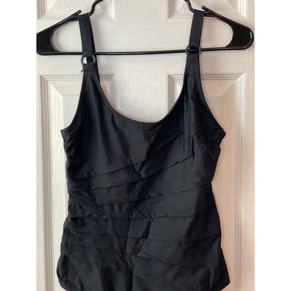 DKNY Black Ruched One Piece Swimsuit Women's Size‎ M - Picture 4 of 16